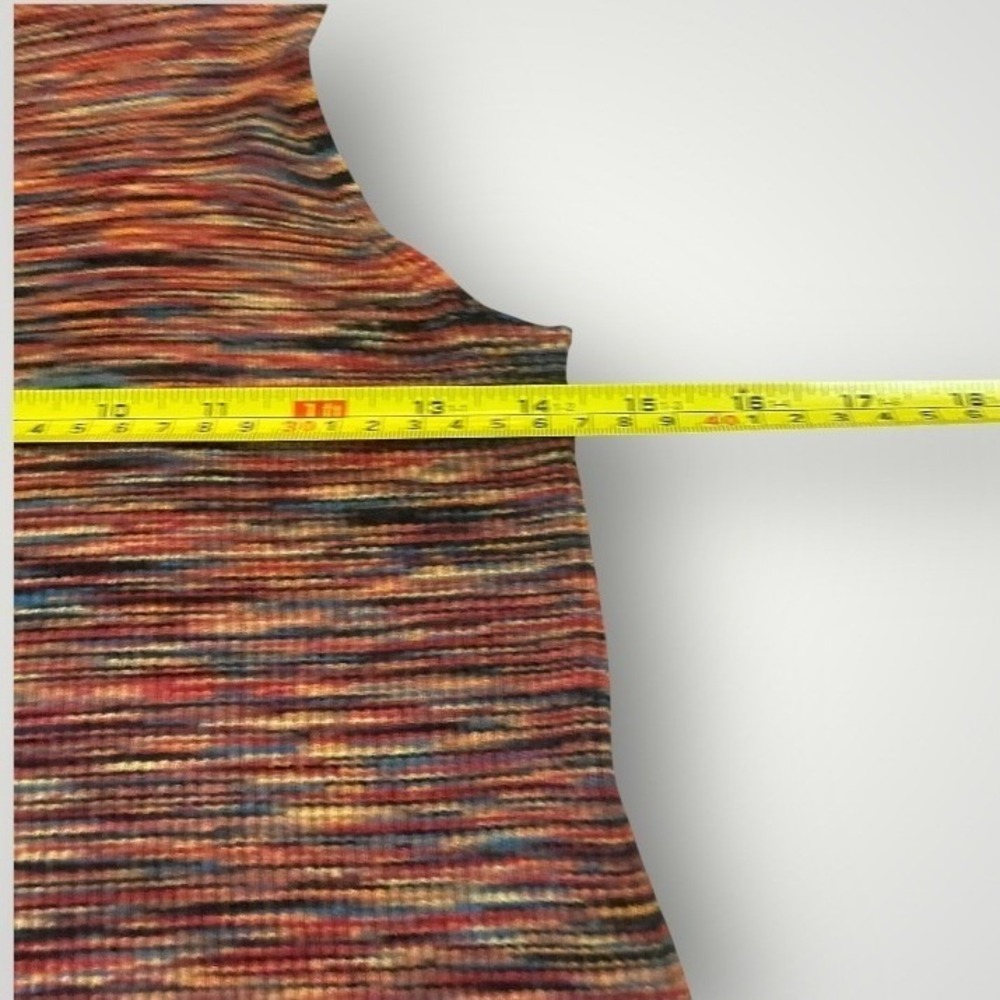Anthropologie Mock Neck Ribbed Knit Sleeveless Top XS Multi Color Space Dyed - Picture 6 of 11
